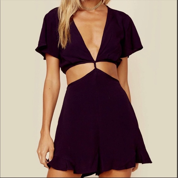 Astr the Label Viviana Romper Black Cut Out Sides - Picture 4 of 8